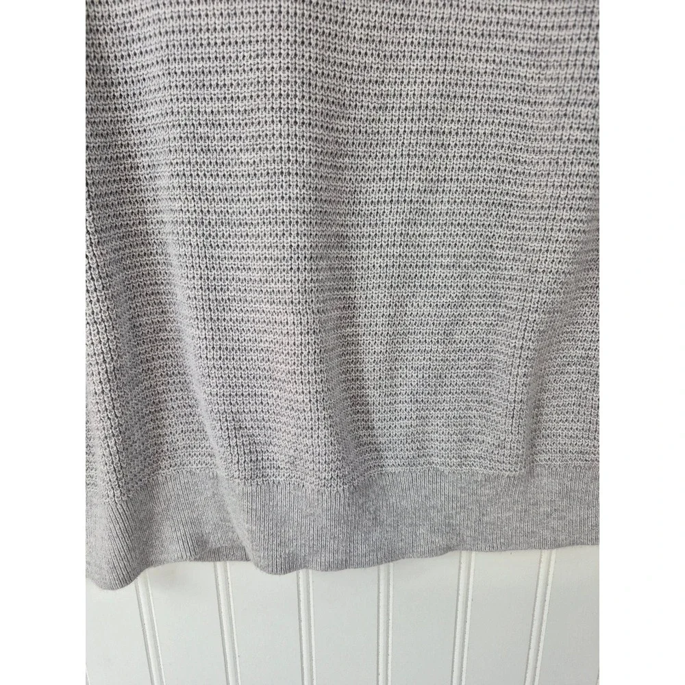 Banana Republic Mens 100% Supima Cotton Textured Knit Hoodie Heathered Gray L